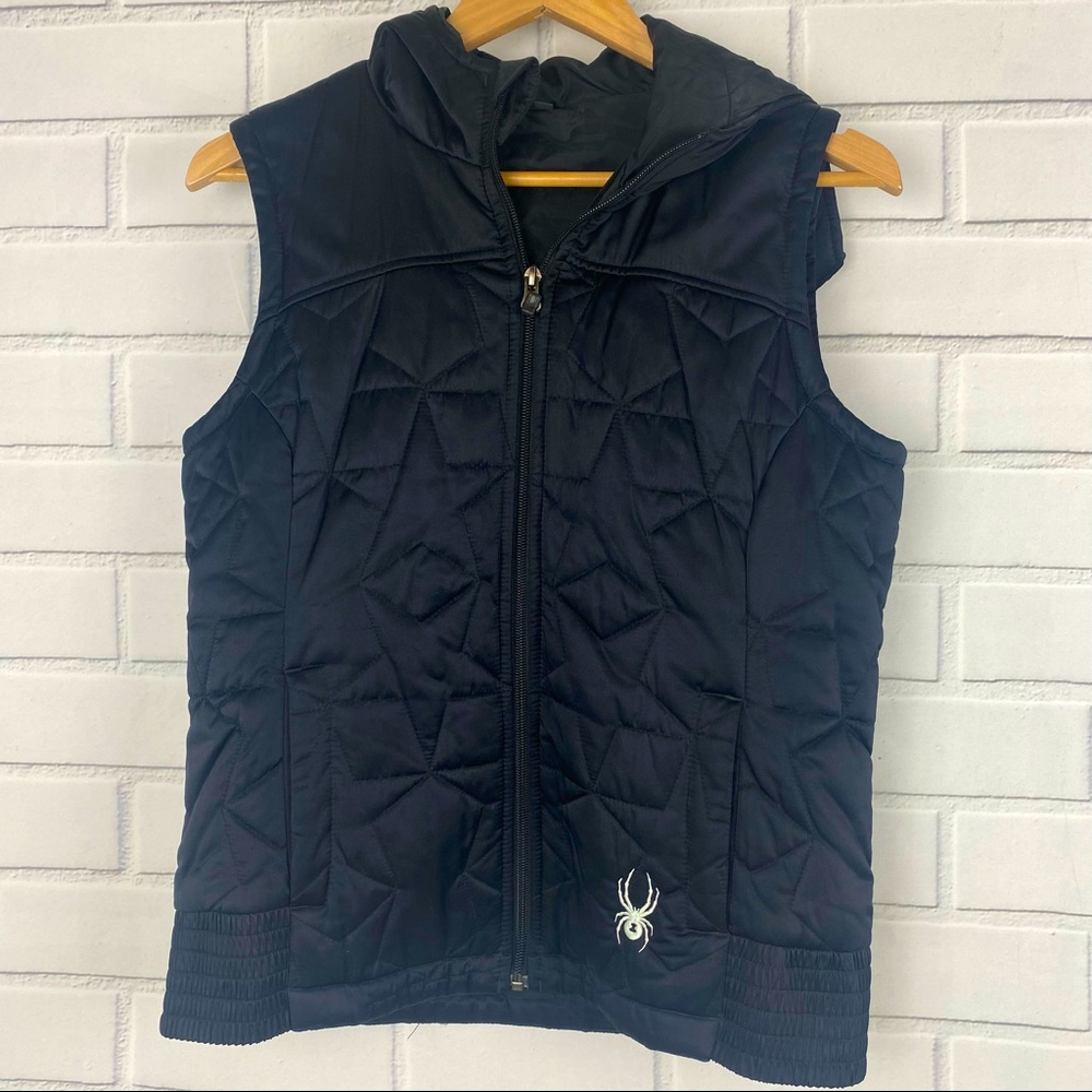 Spyder hooded puffer vest in black size small